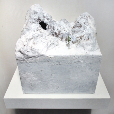 On Ice, No.002, 2015, Papier mâché, plaster cloth, wire and resin, 12 x 10 x 9 1/2 inches 